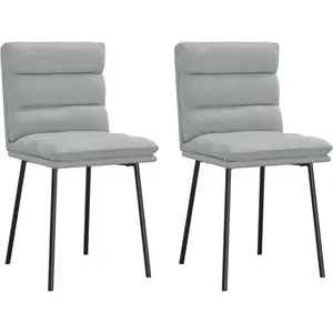 vidaXL Chaises à manger lot de 2 Gris clair Velours pas cher