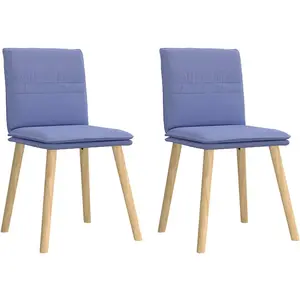 vidaXL Chaises à manger lot de 2 bleu jean tissu pas cher
