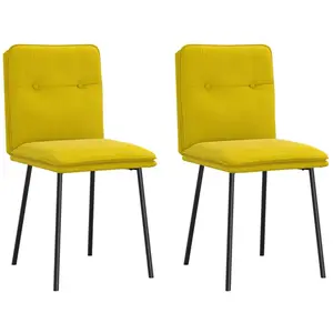 vidaXL Chaises à manger lot de 2 Jaune Velours pas cher