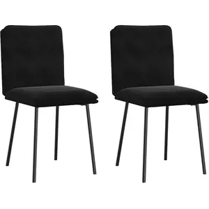 vidaXL Chaises à manger lot de 2 Noir Velours pas cher