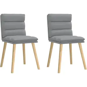 vidaXL Chaises à manger lot de 2 gris clair tissu pas cher