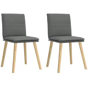 Comparateur de prix : vidaXL Chaises à manger lot de 2 gris foncé tissu