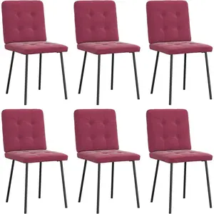 vidaXL Chaises à manger lot de 2 rouge bordeaux tissu pas cher