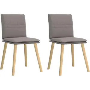 Comparateur de prix : vidaXL Chaises à manger lot de 2 taupe tissu