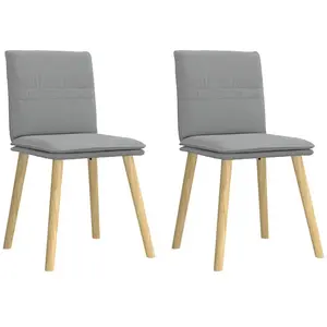 vidaXL Chaises à manger lot de 2 gris clair tissu pas cher