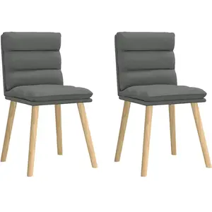 vidaXL Chaises à manger lot de 2 gris foncé tissu pas cher
