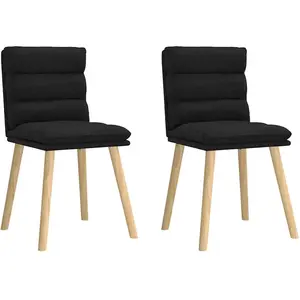 vidaXL Chaises à manger lot de 2 noir tissu pas cher