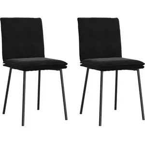 vidaXL Chaises à manger lot de 2 Noir Velours