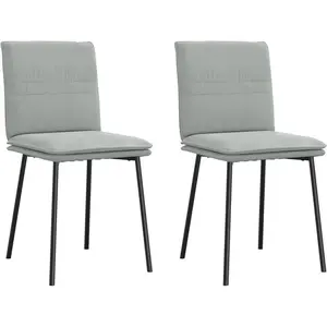 vidaXL Chaises à manger lot de 2 Gris clair Velours pas cher