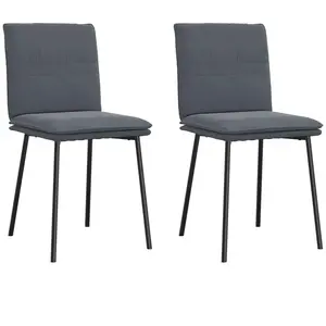 vidaXL Chaises à manger lot de 2 Gris foncé Velours pas cher
