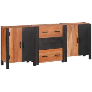 Comparateur de prix : vidaXL Buffet 3 pcs Marron 55 x 30 x 75 cm Bois d'acacia massif