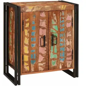 Comparateur de prix : vidaXL Cabinet de chevet Multicolore Bois massif recyclé