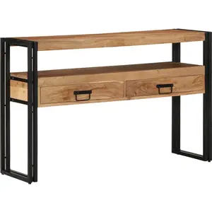 Comparateur de prix : vidaXL Tables D'appoint Vidaxl Noires 120x33x75 Cm En Bois D'acacia Massif Et Métal