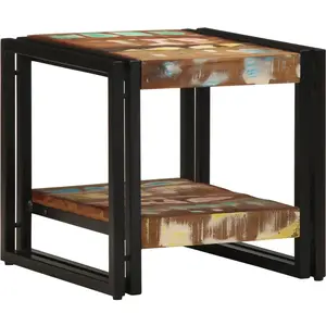 vidaXL Table basse Multicolore 40 x 40 x 38 cm Bois Recyclé Solide pas cher