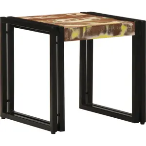 vidaXL Table basse Multicolore 40 x 40 x 38 cm Bois Recyclé Solide pas cher