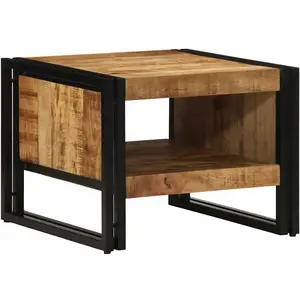 vidaXL Table basse 50x50x38 cm bois de manguier massif brut pas cher