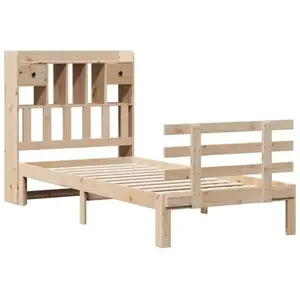 vidaXL Lit bibliothèque sans matelas 90x190 cm bois de pin massif pas cher