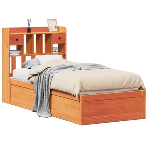 vidaXL Cadre de lit sans matelas cire marron 150x200cm bois pin massif pas cher