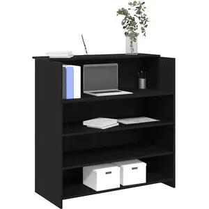 vidaXL Bureau de réception chêne noir 100x50x103,5cm bois d'ingénierie