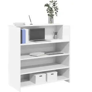 vidaXL Bureau de réception blanc 100x50x103,5 cm bois d'ingénierie pas cher