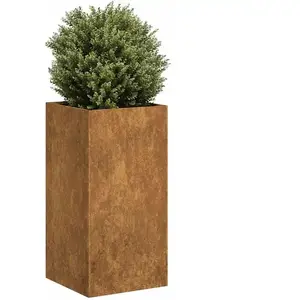vidaXL Jardinière rouillé 40x40x80 cm acier inoxydable pas cher