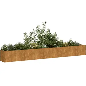 vidaXL Jardinière rouillé 360x40x40 cm acier inoxydable pas cher