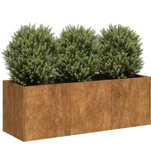 vidaXL Jardinière rouillé 120x40x40 cm acier inoxydable pas cher