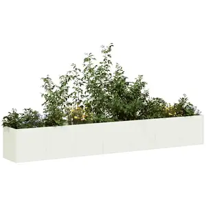 vidaXL Jardinière blanc 280x40x40 cm acier laminé à froid pas cher