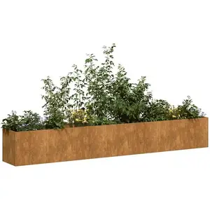 vidaXL Jardinière rouillé 280x40x40 cm acier inoxydable pas cher