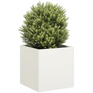 vidaXL Jardinière blanc 40x40x40 cm acier laminé à froid