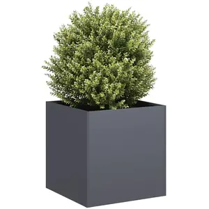 vidaXL Jardinière anthracite 40x40x40 cm acier laminé à froid pas cher