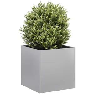 vidaXL Jardinière 40x40x40 cm acier galvanisé pas cher
