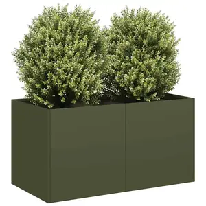 vidaXL Jardinière vert olive 80x40x40 cm acier laminé à froid pas cher
