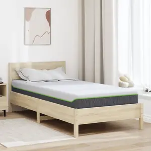vidaXL Matelas Blanc, Gris 90 x 190 cm pas cher