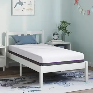 vidaXL Matelas Blanc et Gris Tissu jacquard en polyester 100%