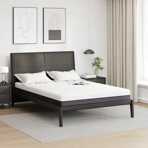 vidaXL Matelas Blanc, Gris 140 x 190 cm pas cher
