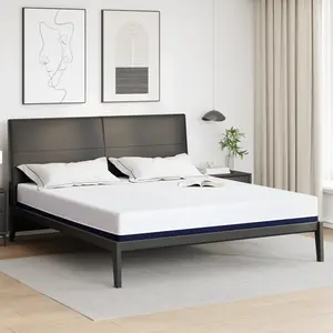 Comparateur de prix : vidaXL Matelas Blanc et Bleu Tissu jacquard en polyester 100%