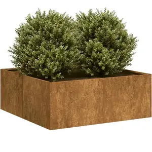 vidaXL Jardinière rouillé 80x80x30 cm acier inoxydable pas cher