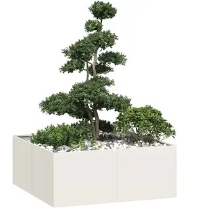 vidaXL Jardinière blanc 100x100x40 cm acier pas cher