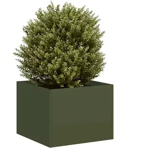 vidaXL Jardinière vert olive 40x40x30 cm acier pas cher