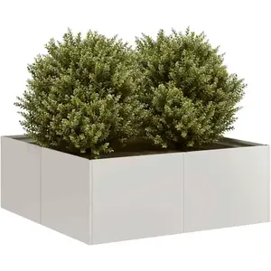 vidaXL Jardinière 80x80x30 cm acier inoxydable pas cher