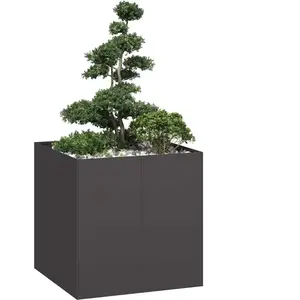 vidaXL Jardinière noir 80x80x80 cm acier pas cher