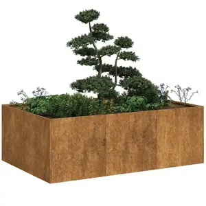 vidaXL Jardinière rouillé 120x80x40 cm acier inoxydable pas cher