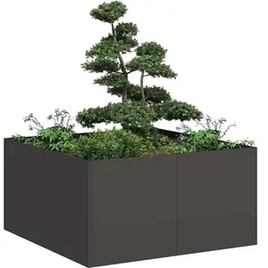 vidaXL Jardinière noir 80x80x40 cm acier laminé à froid