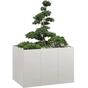 vidaXL Jardinière 120x80x80 cm acier inoxydable pas cher