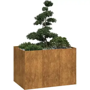 vidaXL Jardinière rouillé 120x80x80 cm acier inoxydable pas cher