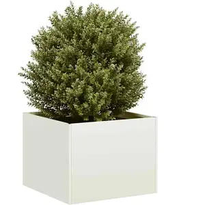 Comparateur de prix : vidaXL Jardinière blanc 40x40x30 cm acier