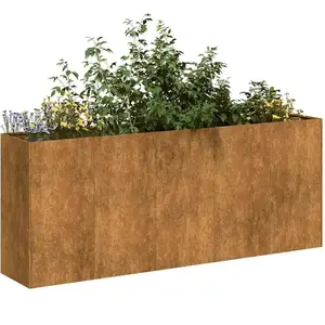 vidaXL Jardinière rouillé 200x40x80 cm acier inoxydable pas cher