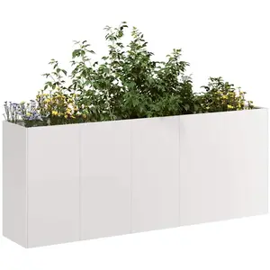 vidaXL Jardinière 200x40x80 cm acier inoxydable pas cher