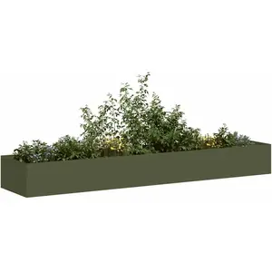Comparateur de prix : vidaXL Jardinière vert olive 360x80x40 cm acier